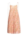 The Andamane Woman Midi Dress Orange Size 4 Viscose In Orange