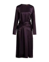 The Andamane Woman Midi Dress Plum Size Xs Acetate, Viscose In Purple