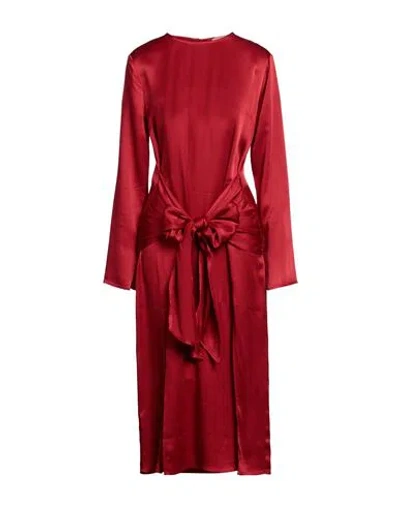 The Andamane Woman Midi Dress Red Size S Acetate, Viscose