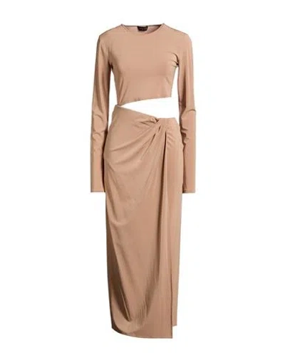 The Andamane Woman Midi Dress Taupe Size 8 Viscose, Elastane In Multi
