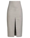 The Andamane Woman Midi Skirt Light Brown Size 8 Viscose, Polyester, Virgin Wool, Elastane In Gray