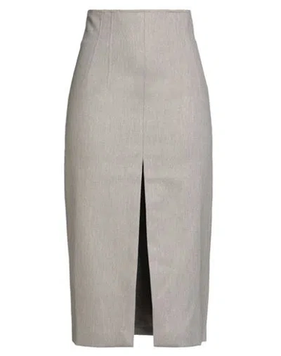The Andamane Woman Midi Skirt Light Brown Size 8 Viscose, Polyester, Virgin Wool, Elastane In Gray