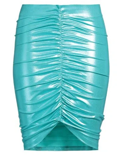 The Andamane Woman Midi Skirt Turquoise Size 6 Polyamide, Elastane In Blue