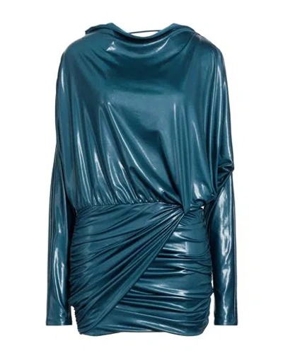 The Andamane Woman Mini Dress Deep Teal Size 6 Polyester, Elastane In Blue