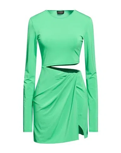 The Andamane Woman Mini Dress Green Size 8 Polyester, Elastane