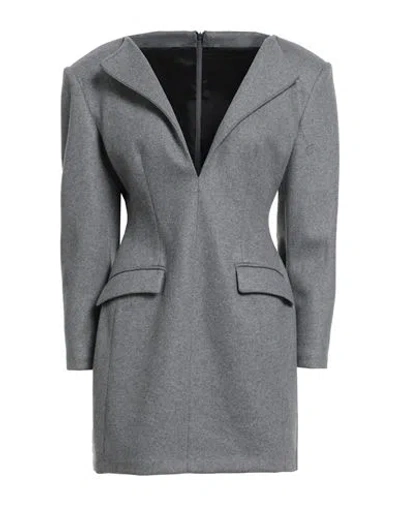The Andamane Woman Mini Dress Grey Size 8 Wool In Gray