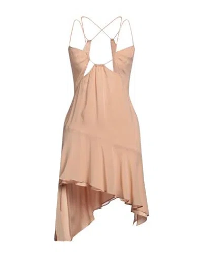 The Andamane Woman Mini Dress Sand Size 6 Silk, Elastane In Beige
