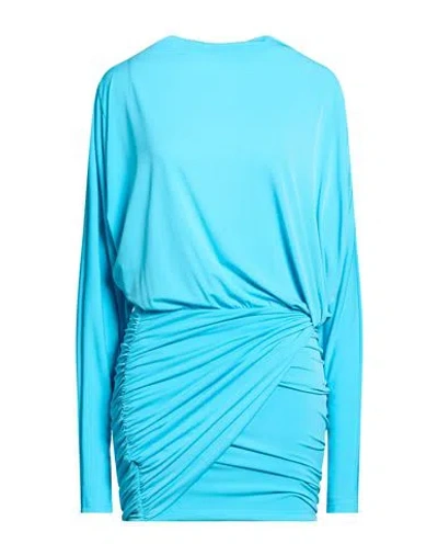 The Andamane Woman Mini Dress Turquoise Size 4 Polyester, Elastane In Blue