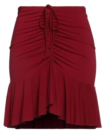 The Andamane Woman Mini Skirt Burgundy Size 6 Polyester, Elastane In Red