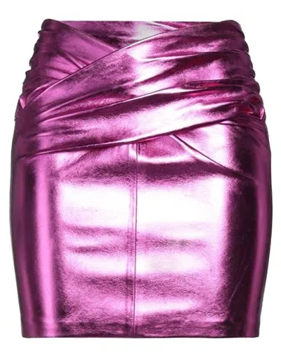 The Andamane Woman Mini Skirt Fuchsia Size 6 Polyurethane, Polyester In Pink