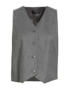 The Andamane Woman Tailored Vest Grey Size 8 Viscose, Polyester, Virgin Wool, Elastane In Gray