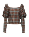 The Andamane Woman Top Brown Size Xs Viscose, Acetate In Brown