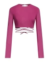 The Andamane Fuchsia Cropped Georgette Top In Purple