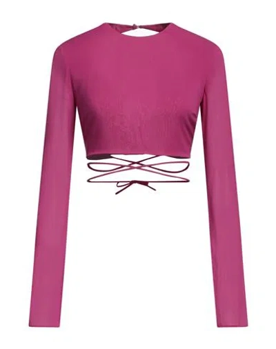 THE ANDAMANE THE ANDAMANE WOMAN TOP MAUVE SIZE 2 SILK, ELASTANE
