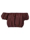 The Andamane Elasticated Hem Off-the-shoulder Puff Sleeves Top