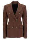 The Andamane Double-breasted Shannon Bl In Brown