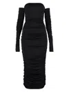 The Andamane Draped Jersey Dress In Black