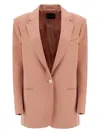 The Andamane Elegant Dark Pink Synthetic Blazer In Brown