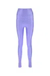 The Andamane Women Embellished Stretch Nylon Leggings In Purple