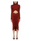 The Andamane Kendall Long-sleeved Bodysuit Red In Red