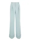 The Andamane Light Blue Straight Pants With Pinces In Line Blend In Blue