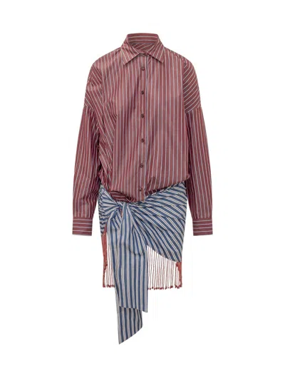 The Andamane Multicolour Stripes Shirt Collar Mini Dress