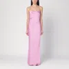 The Andamane Draped Back Satin Finish Spaghetti Straps Dress