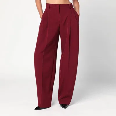The Andamane Bordeaux Pleated Pants In Red