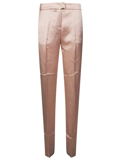 The Andamane Viscose Blend Sleek Side Pockets Pants In Neutral
