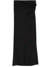 The Andamane Ruched Jersey Midi Skirt In Black