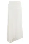 The Andamane Draped Ivory Stretch Jersey Wren Skirt In Off White