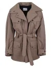 The Andamane Oversized Military-inspired Jacket With Structured Fit In Gray