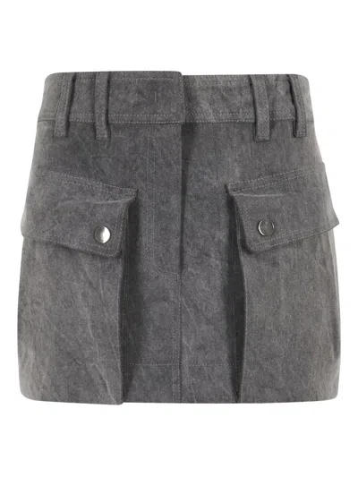 The Andamane Xandra Pocket Mini Skirt In Gray