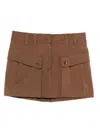 The Andamane Cargo Mini Skirt Featuring Front Pockets In Brown