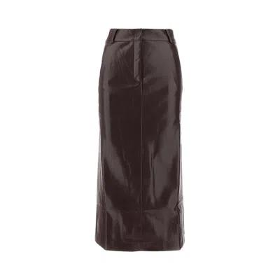 The Andamane Concealed-fastening Straight Skirt In Brown