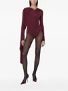 The Andamane Xenia Cape-effect Bodysuit In Red
