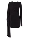 The Andamane Xenia Draped Ruched Dress In Black