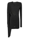 The Andamane Form-fitting Mini Dress With Smooth Texture In Black