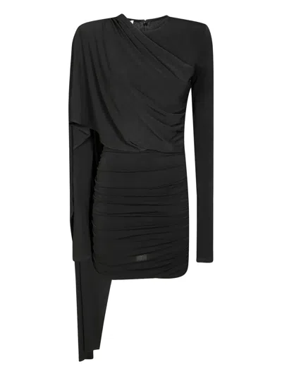 The Andamane Form-fitting Mini Dress With Smooth Texture In Black