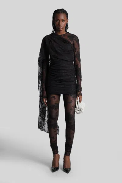 The Andamane Xenia Lace  Mini Dress In Black