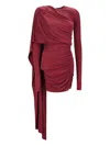 The Andamane Xenia Cape-effect Bodysuit In Red