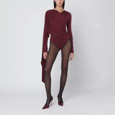 The Andamane Xenia Rouge Noir Bodysuit In Burgundy