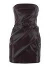 The Andamane Strapless Mini Dress Featuring Draped Detailing In Red