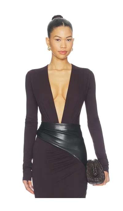 The Andamane Zelda Bodysuit In Brown