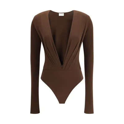 The Andamane Zelda Bodysuit In Brown