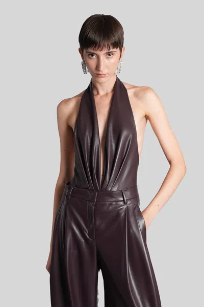 The Andamane Zendaya Bodysuit Body In Bordeaux Polyester In Burgundy