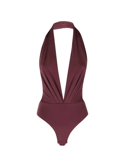 The Andamane Zendaya Bodysuit In Burgundy