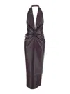 The Andamane Zendaya Dress In Bordeaux Polyester In Black
