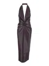 The Andamane Zendaya Dress In Bordeaux Polyester In Brown