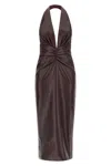 The Andamane Zendaya Dress In Bordeaux Polyester In Burgundy